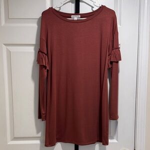 Socialite Rust Long Sleeve Dress